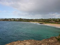 View from top of rock at shipwreck beach