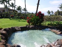 Pool outside reception area