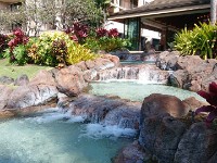 Pools ourside reception area