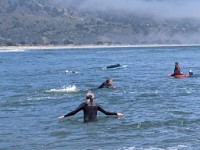 Michelle with Mike on boogey board