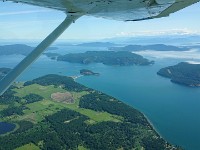 Flying over Lopez Island