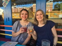 Emma & Michelle at Restaurant in Falls Church